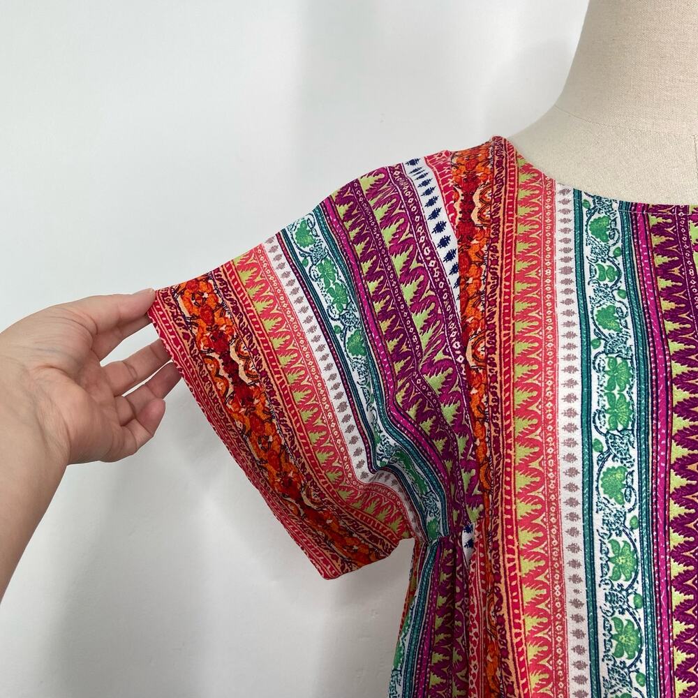 Anthropologie Maeve Milla Top Multicolor Striped Boxy Flowy Boho Beach Size XS - Picture 2 of 8